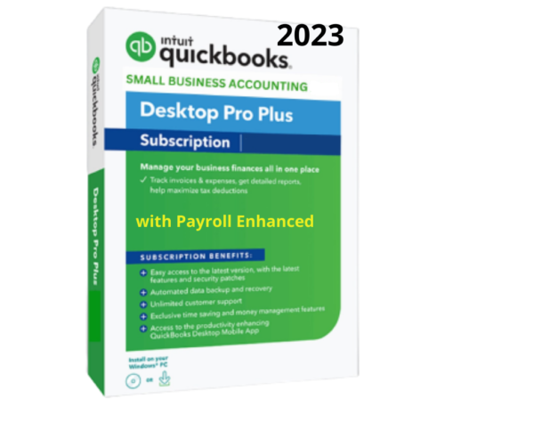 QuickBooks Desktop Pro Plus 2023 with Payroll Enhanced + 3 year subscription